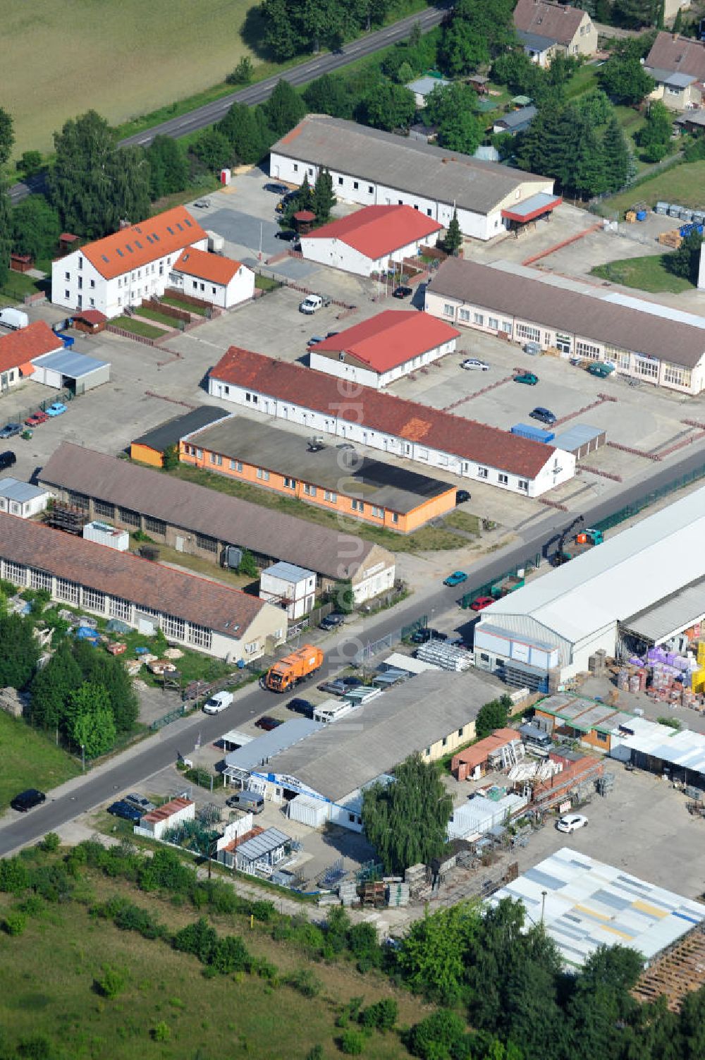 Luftbild Bernau - Gewerbegebiet Pappelallee in Bernau mit dem Hauptsitz der Firma BFB Böttcher Fensterbau GmbH