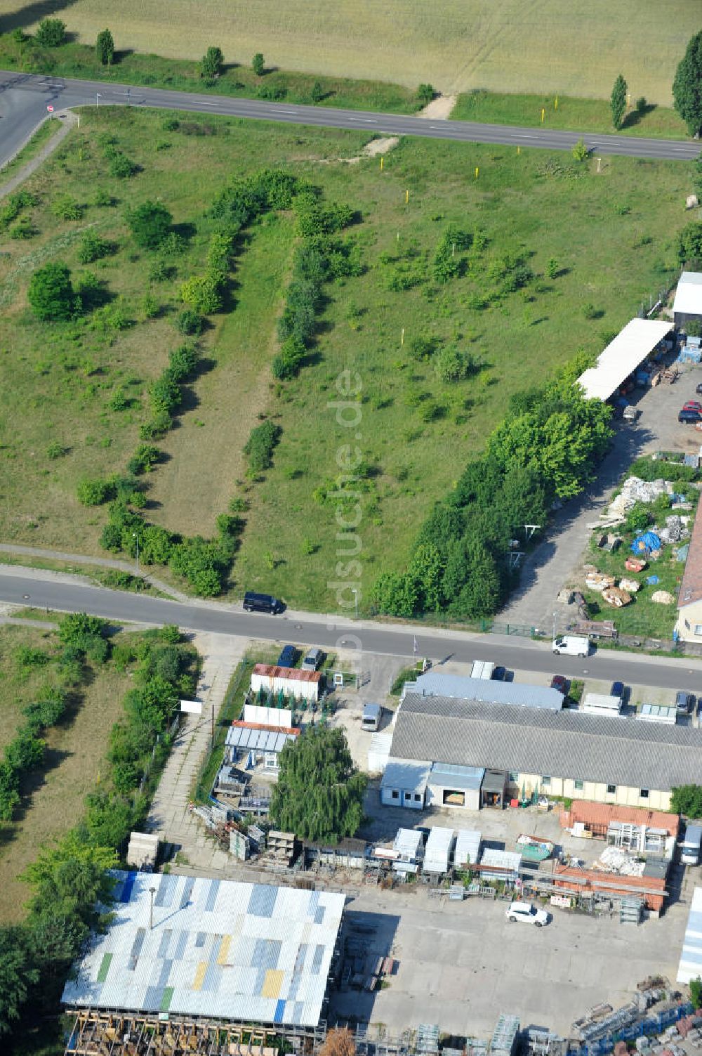 Luftaufnahme Bernau - Gewerbegebiet Pappelallee in Bernau mit dem Hauptsitz der Firma BFB Böttcher Fensterbau GmbH