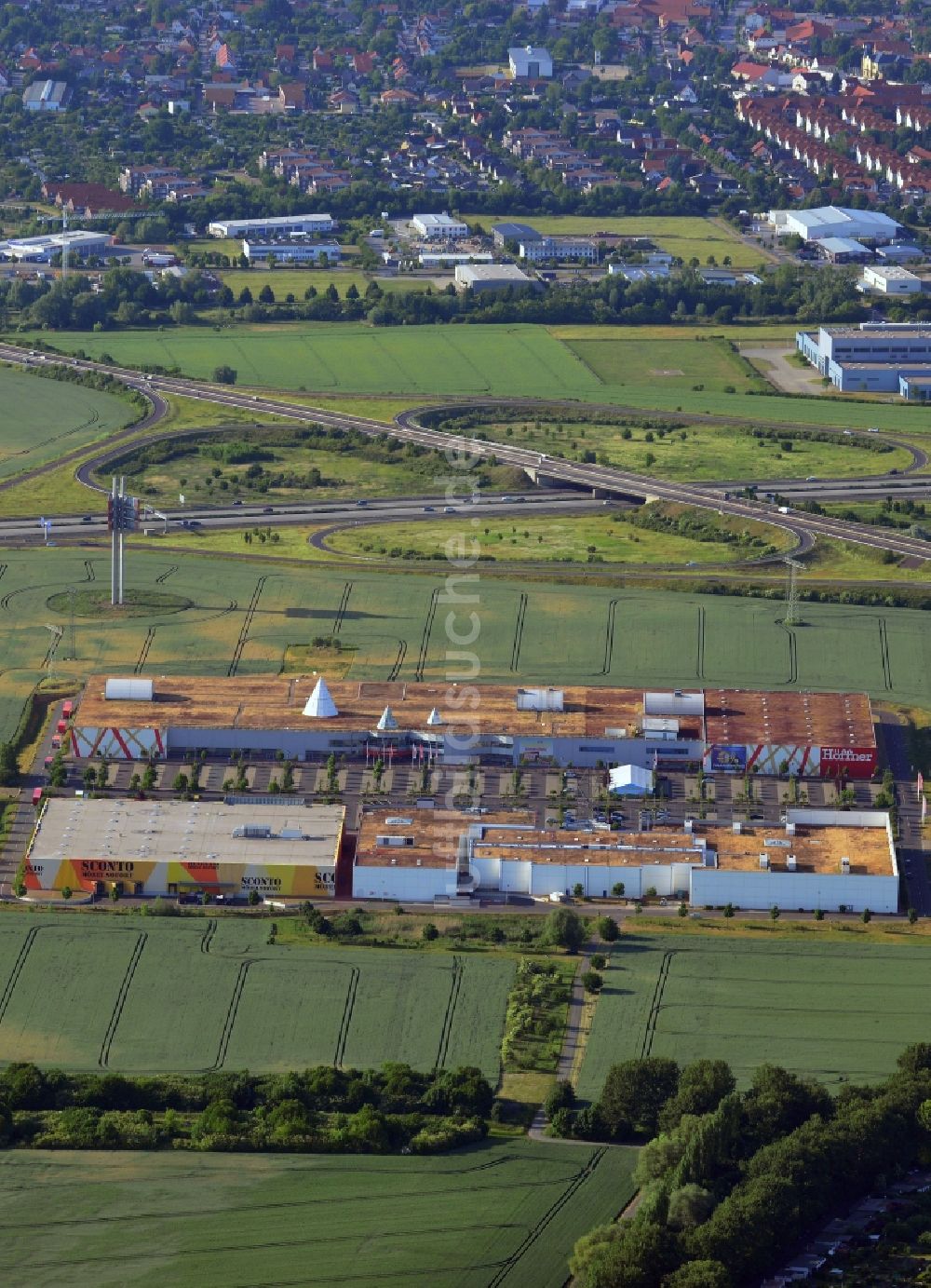 Magdeburg von oben - Gewerbegebiet am Pfahlberg in Magdeburg im Bundesland Sachsen-Anhalt