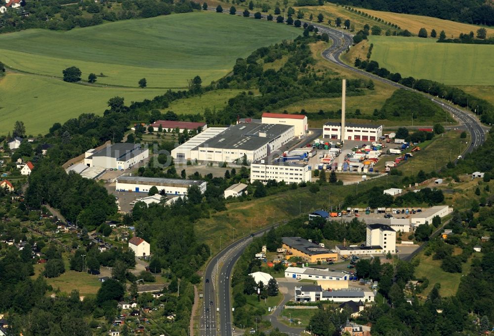 Luftbild Gera - Gewerbegebiet Am Pfortener Kalkwerk in Gera im Bundesland Thüringen