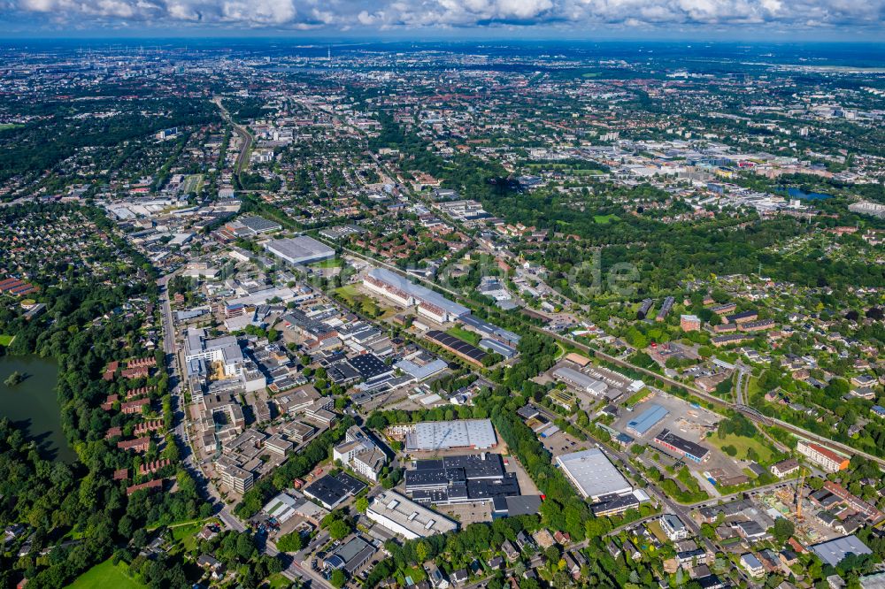 Hamburg von oben - Gewerbegebiet Rahlau in Hamburg, Deutschland