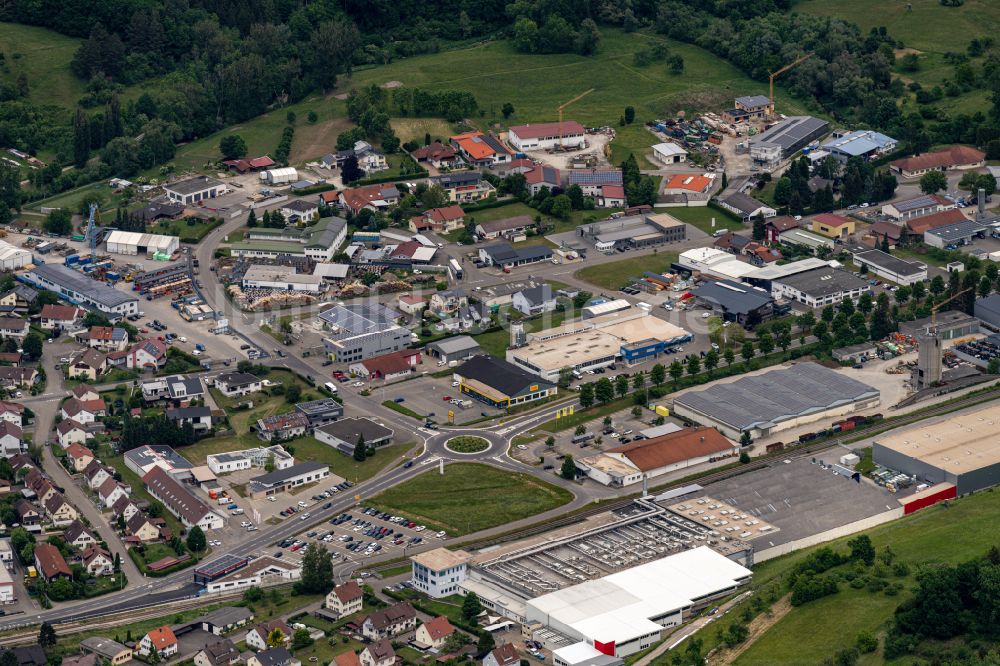 Rangendingen aus der Vogelperspektive: Gewerbegebiet in Rangendingen im Bundesland Baden-Württemberg, Deutschland