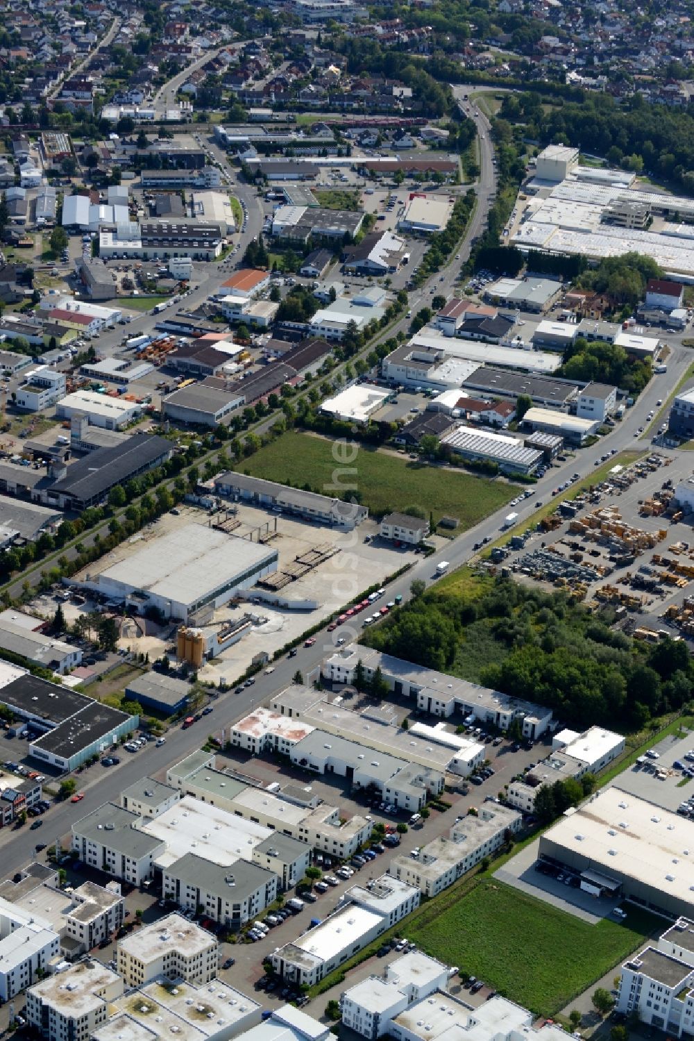 Luftaufnahme Rödermark - Gewerbegebiet am Rödermarkring in Rödermark im Bundesland Hessen