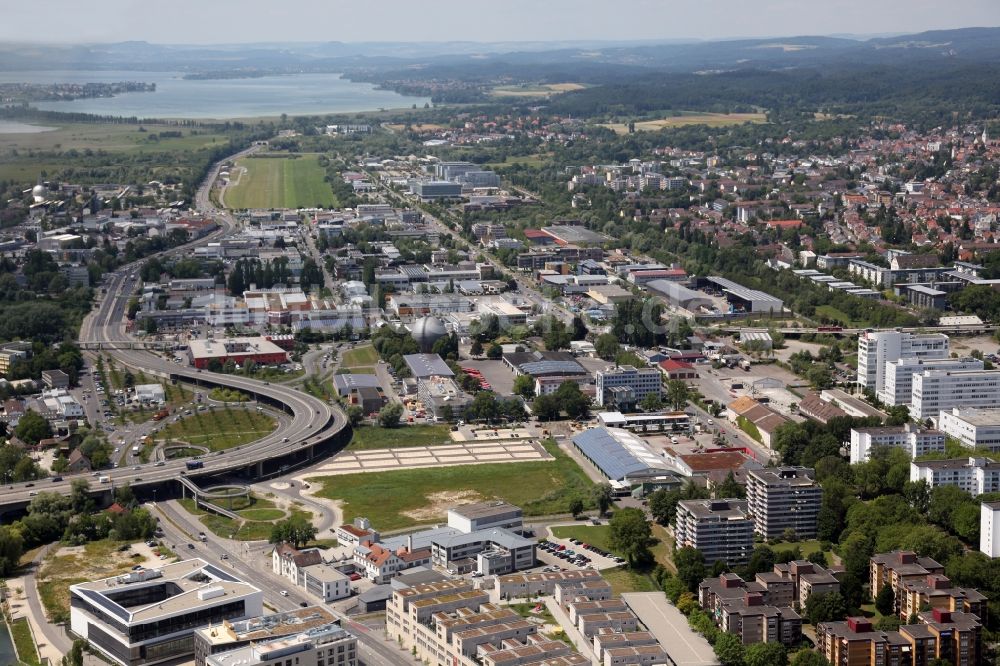 Konstanz von oben - Gewerbegebiet Reichenaustrasse in Kontanz in Baden-Württemberg