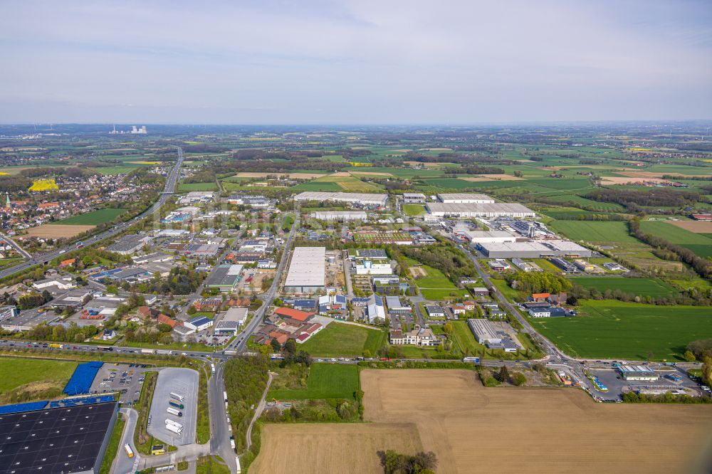 Luftaufnahme Rhynern - Gewerbegebiet in Rhynern im Bundesland Nordrhein-Westfalen, Deutschland