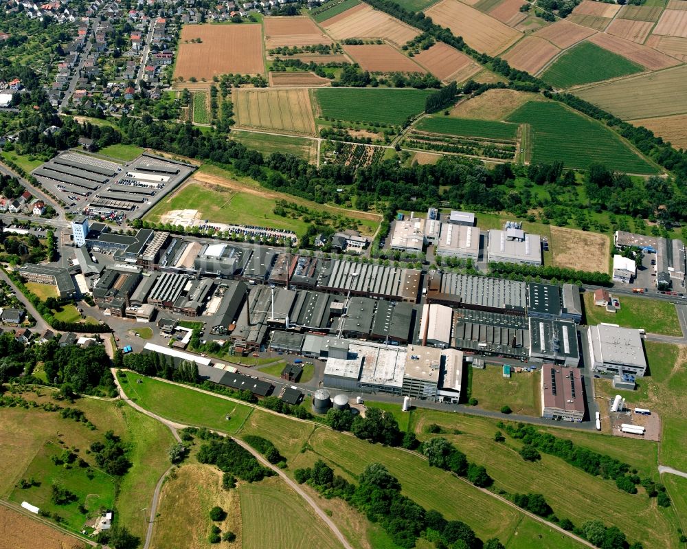 Luftaufnahme Heuchelheim - Gewerbegebiet an der Rodheimer Straße in Heuchelheim im Bundesland Hessen, Deutschland