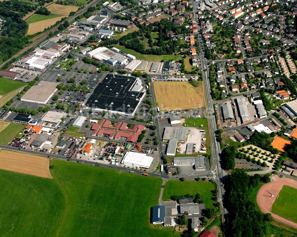 Lollar von oben - Gewerbegebiet am Rothweg in Lollar im Bundesland Hessen, Deutschland