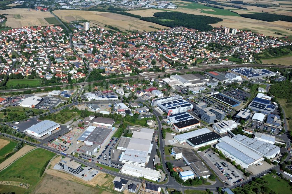 Rottendorf von oben - Gewerbegebiet in Rottendorf im Bundesland Bayern