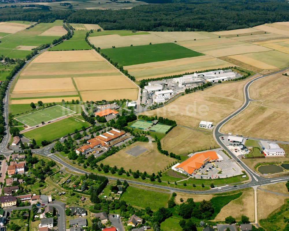 Fernwald von oben - Gewerbegebiet an der Rudolf-Diese-Straße in Fernwald im Bundesland Hessen, Deutschland