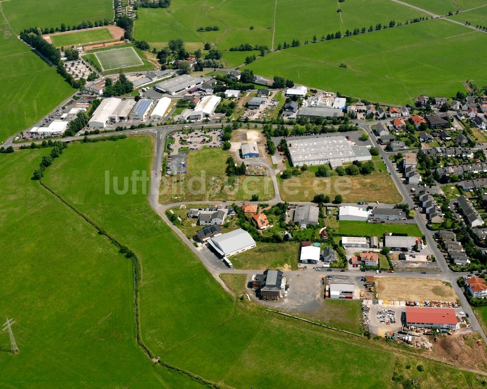 Watzenborn-Steinberg aus der Vogelperspektive: Gewerbegebiet an der Rudolf-Diesel-Straße in Watzenborn-Steinberg im Bundesland Hessen, Deutschland