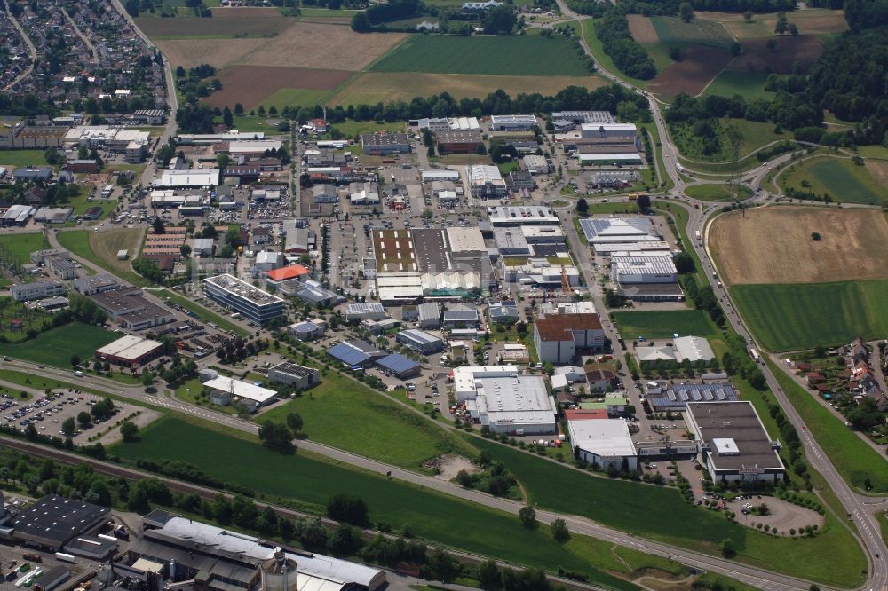 Luftbild Rheinfelden (Baden) - Gewerbegebiet Schildgasse in Rheinfelden (Baden) im Bundesland Baden-Württemberg, Deutschland