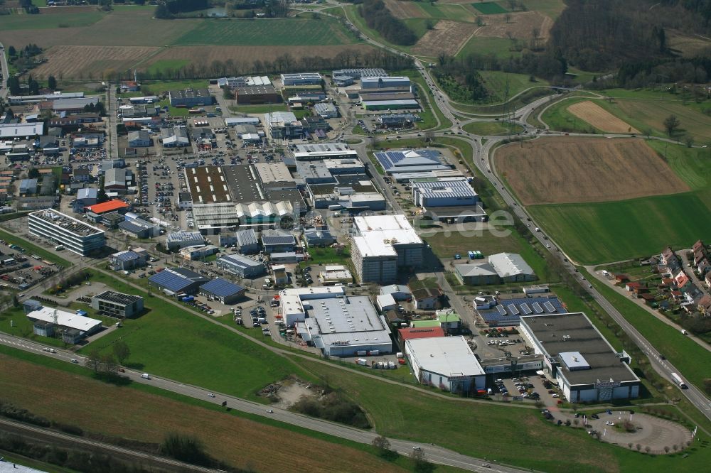 Luftbild Rheinfelden (Baden) - Gewerbegebiet Schildgasse in Rheinfelden (Baden) im Bundesland Baden-Württemberg, Deutschland