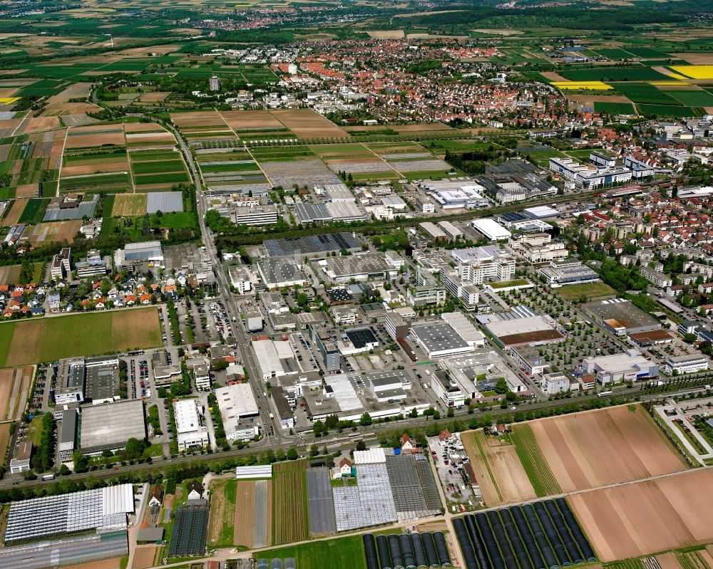 Schmiden aus der Vogelperspektive: Gewerbegebiet in Schmiden im Bundesland Baden-Württemberg, Deutschland