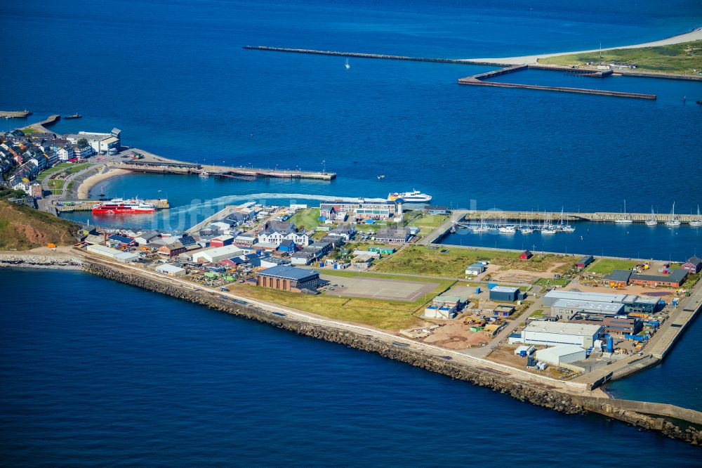 Helgoland von oben - Gewerbegebiet Südhafen in Helgoland im Bundesland Schleswig-Holstein, Deutschland