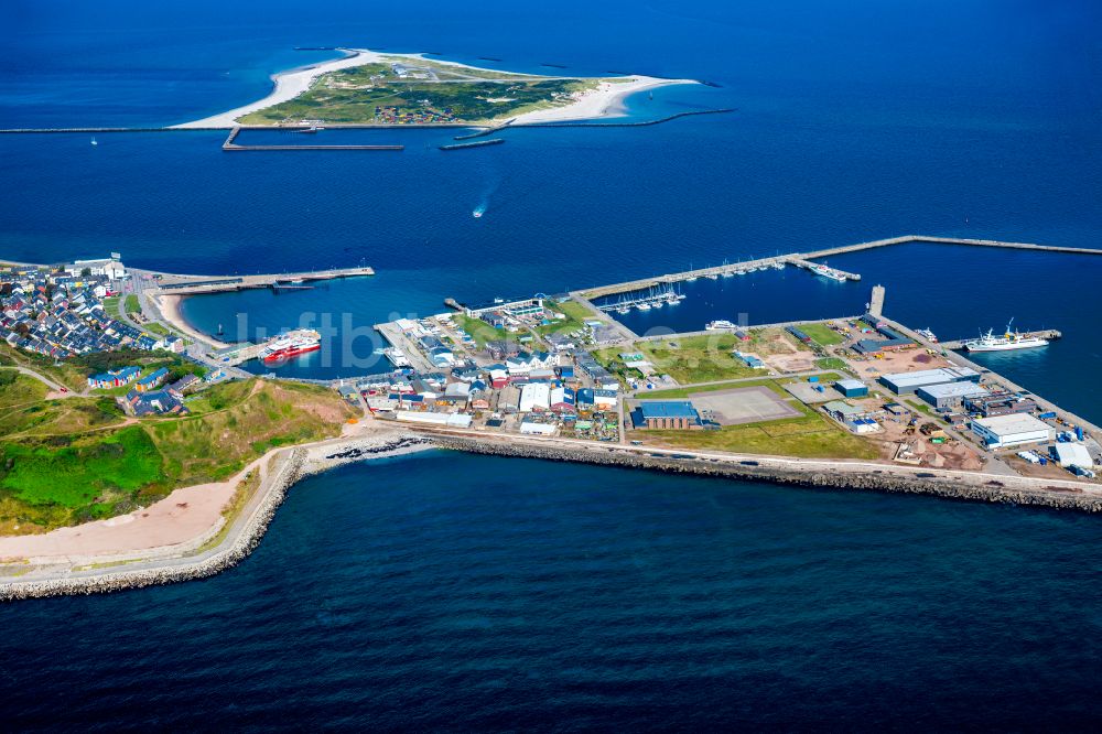 Luftaufnahme Helgoland - Gewerbegebiet Südhafen in Helgoland im Bundesland Schleswig-Holstein, Deutschland