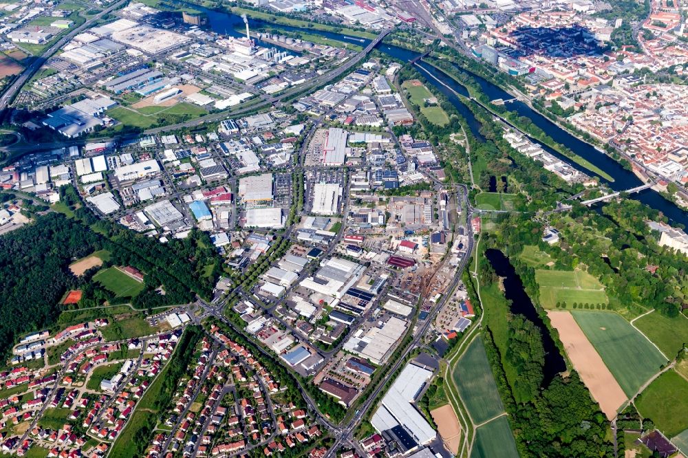 Luftbild Sennfeld - Gewerbegebiet Sennfeld West am Main in Sennfeld im Bundesland Bayern, Deutschland