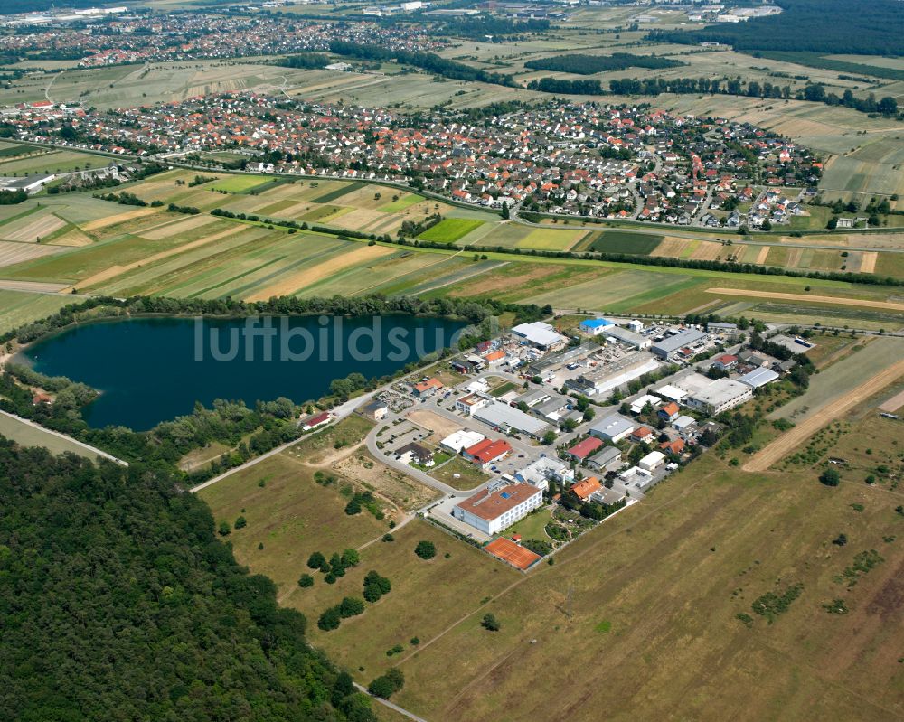 Spöck aus der Vogelperspektive: Gewerbegebiet in Spöck im Bundesland Baden-Württemberg, Deutschland