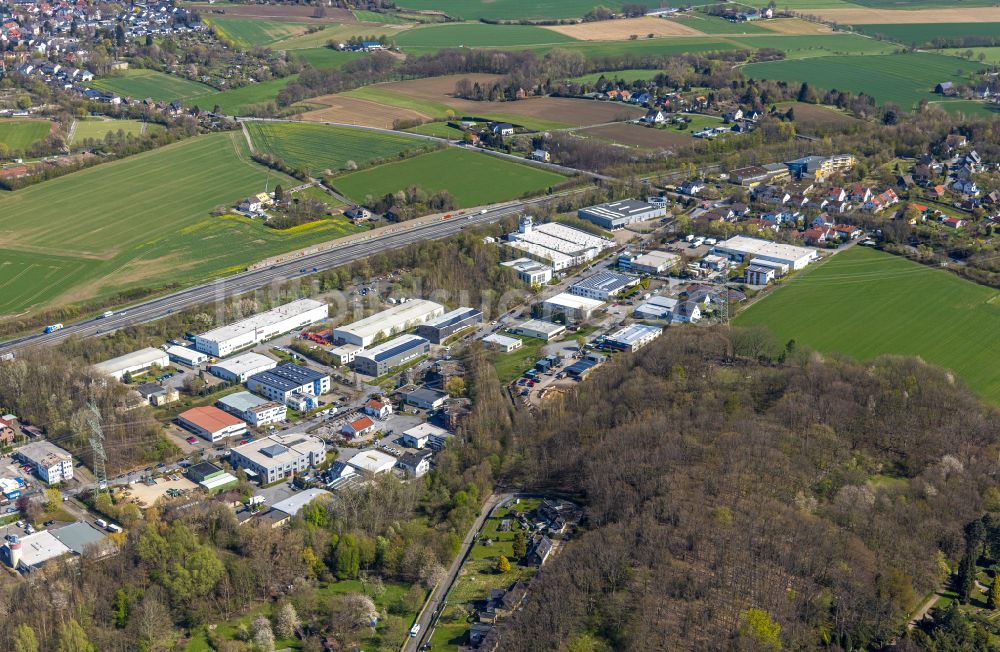 Wullen aus der Vogelperspektive: Gewerbegebiet an der Straße Wullener Feld in Wullen im Bundesland Nordrhein-Westfalen, Deutschland