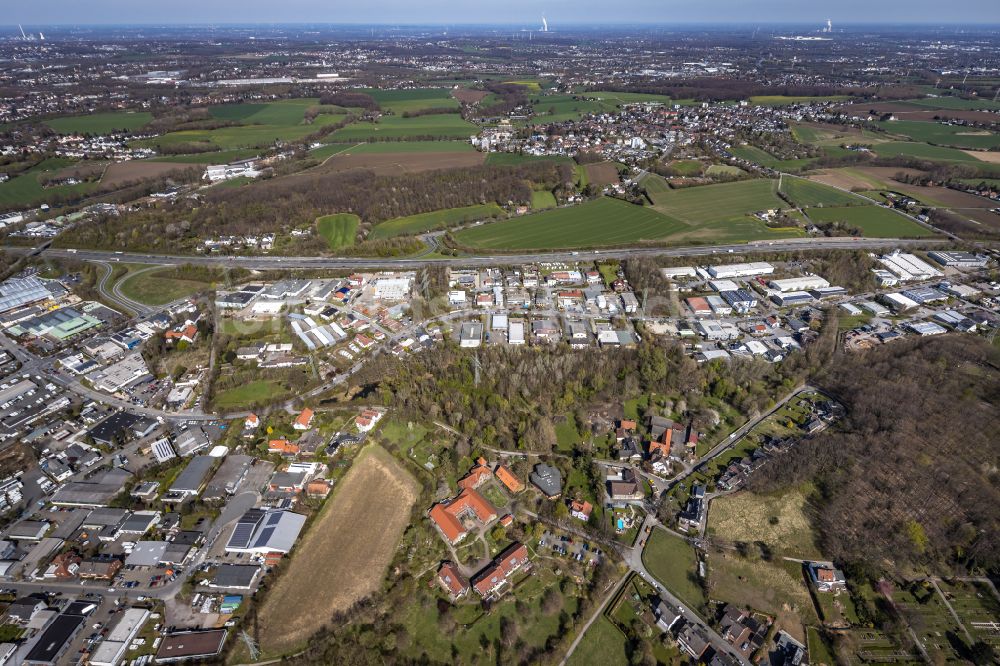 Luftbild Wullen - Gewerbegebiet an der Straße Wullener Feld in Wullen im Bundesland Nordrhein-Westfalen, Deutschland