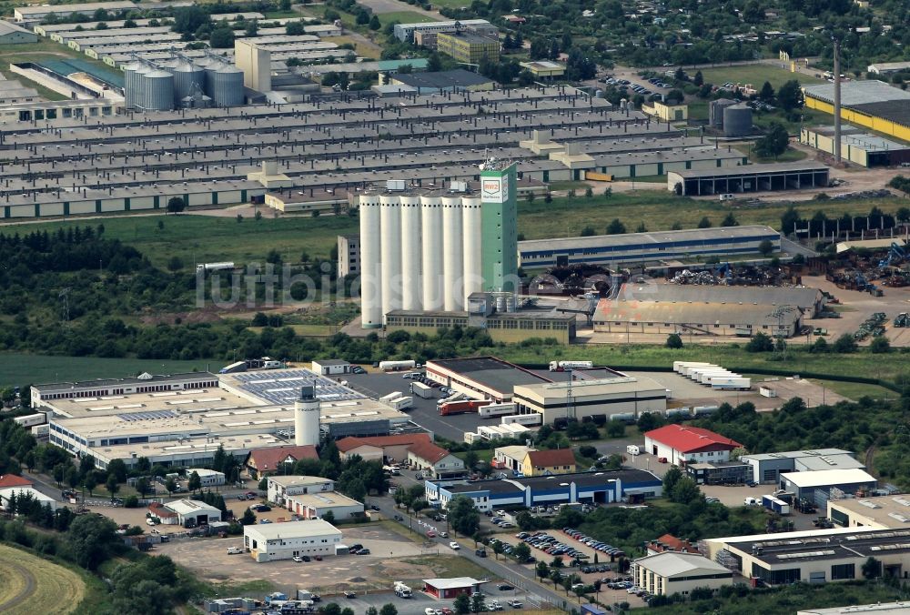 Nordhausen von oben - Gewerbegebiet Sundhausen in Nordhausen im Bundesland Thüringen