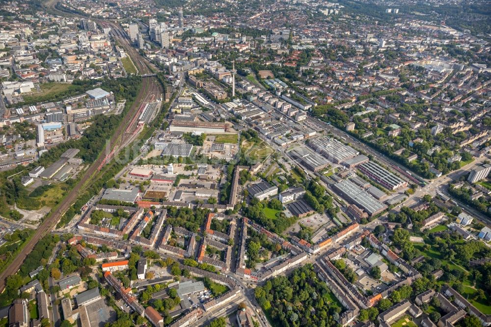 Essen aus der Vogelperspektive: Gewerbegebiet Technologie- und Gewerbepark Münchener Straße in Essen im Bundesland Nordrhein-Westfalen, Deutschland