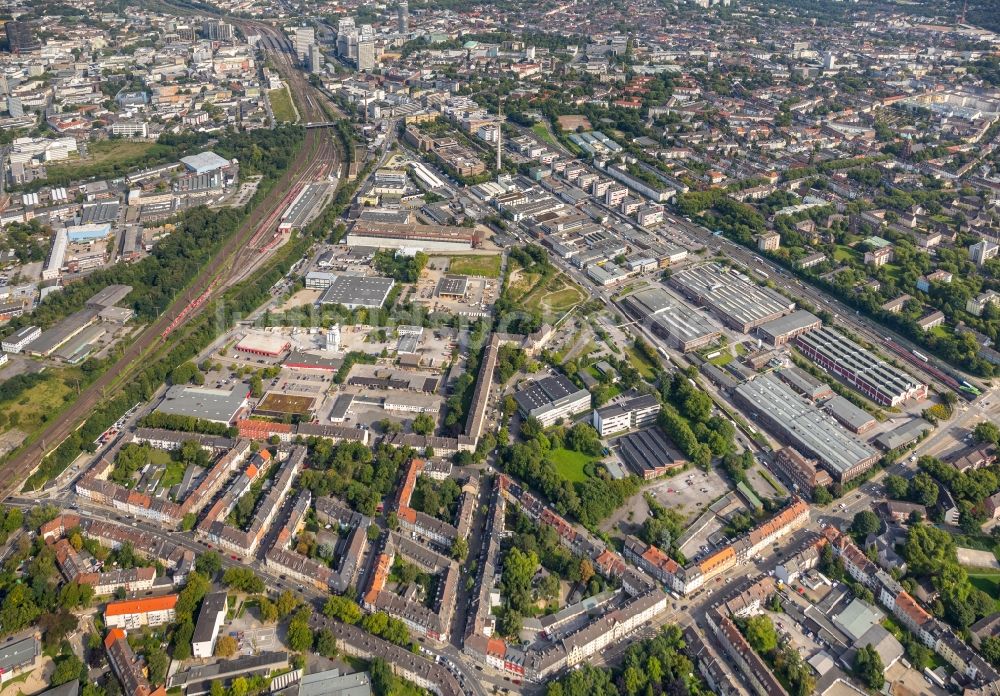 Luftbild Essen - Gewerbegebiet Technologie- und Gewerbepark Münchener Straße in Essen im Bundesland Nordrhein-Westfalen, Deutschland