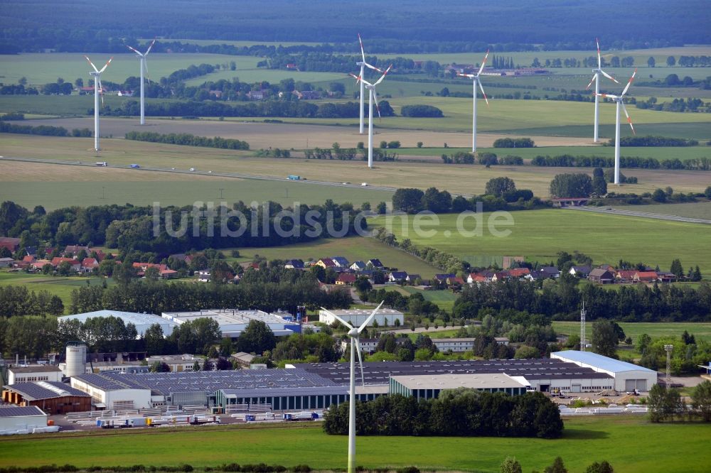 Luftbild Märkisch Linden OT Werder - Gewerbegebiet Temnitzpark im Ortsteil Werder bei Neuruppin der Gemeinde Märkisch Linden im Bundesland Brandenburg