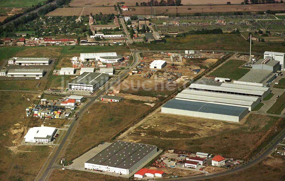 Altlandsberg von oben - Gewerbegebiet Am Umspannwerk bei Neuenhagen - Altlandsberg