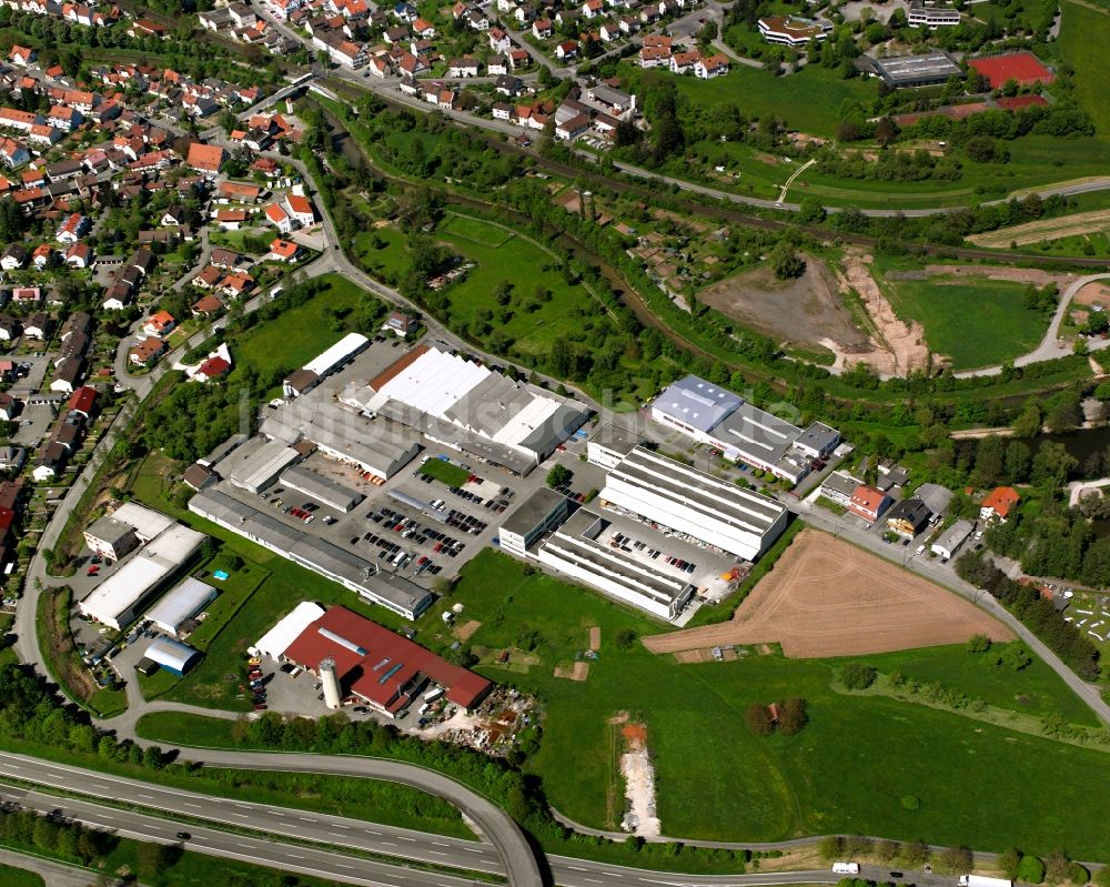 Walkersbach von oben - Gewerbegebiet in Walkersbach im Bundesland Baden-Württemberg, Deutschland