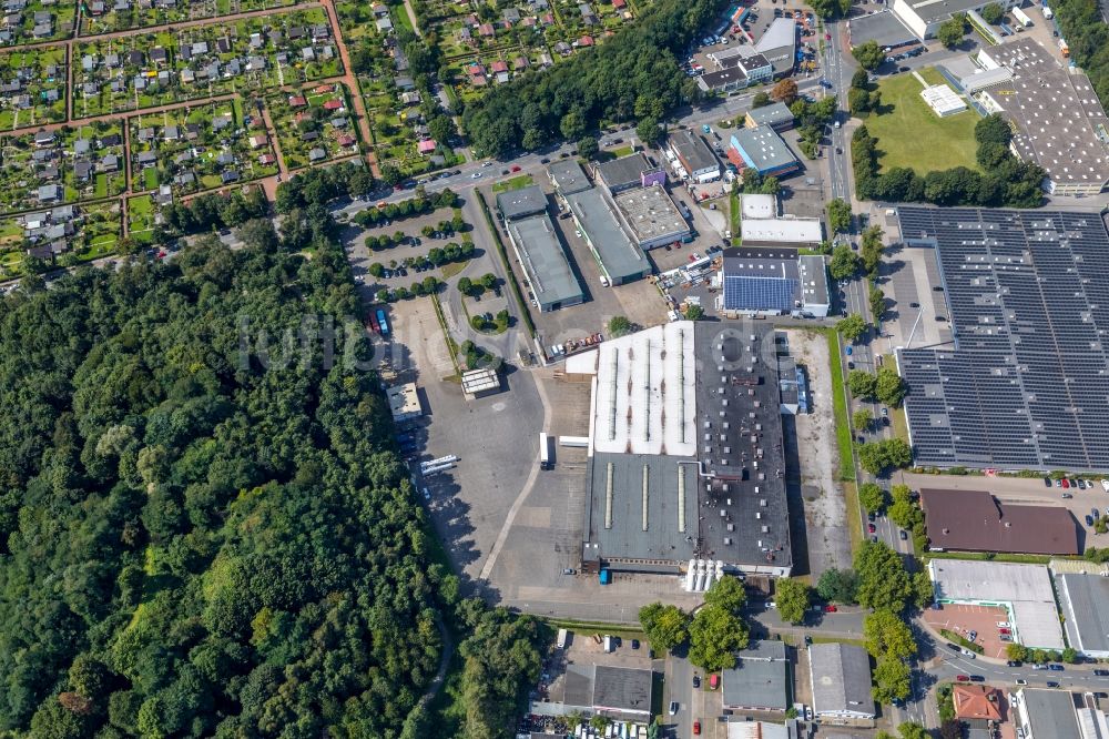 Essen aus der Vogelperspektive: Gewerbegebiet am Weidkamp - Alte Bottroper Straße in Essen im Bundesland Nordrhein-Westfalen, Deutschland