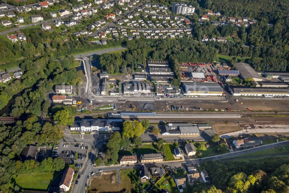 Luftaufnahme Arnsberg - Gewerbegebiet Zu den Werkstätten in Arnsberg im Bundesland Nordrhein-Westfalen, Deutschland