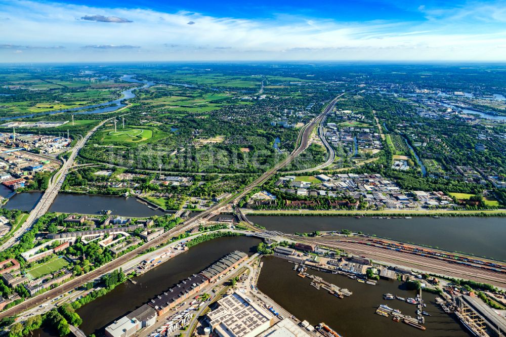 Luftbild Hamburg - Gewerbegebiet in Wilhelmsburg Stenzelring in Hamburg, Deutschland