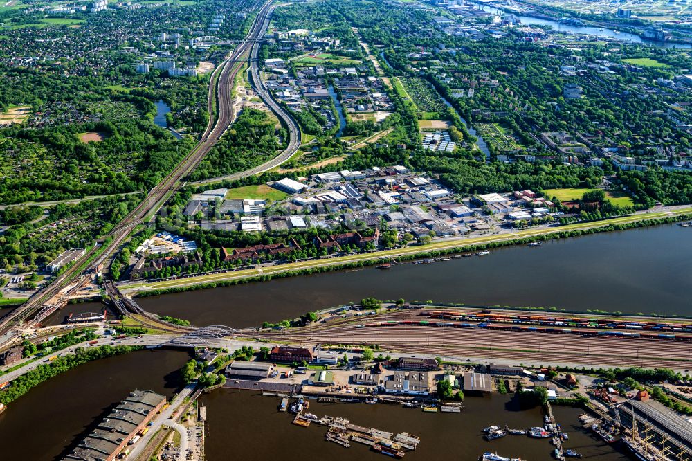 Luftaufnahme Hamburg - Gewerbegebiet in Wilhelmsburg Stenzelring in Hamburg, Deutschland