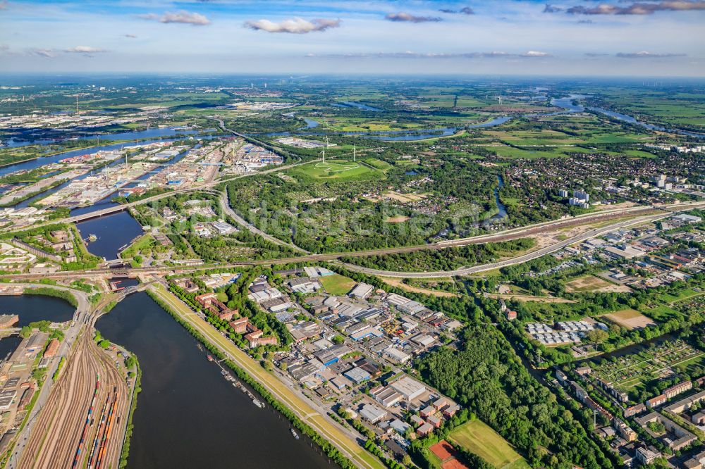 Luftbild Hamburg - Gewerbegebiet in Wilhelmsburg Stenzelring in Hamburg, Deutschland