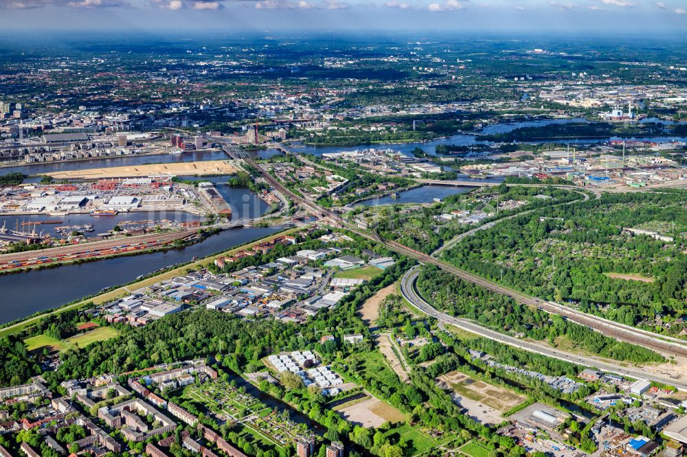 Luftaufnahme Hamburg - Gewerbegebiet in Wilhelmsburg Stenzelring in Hamburg, Deutschland