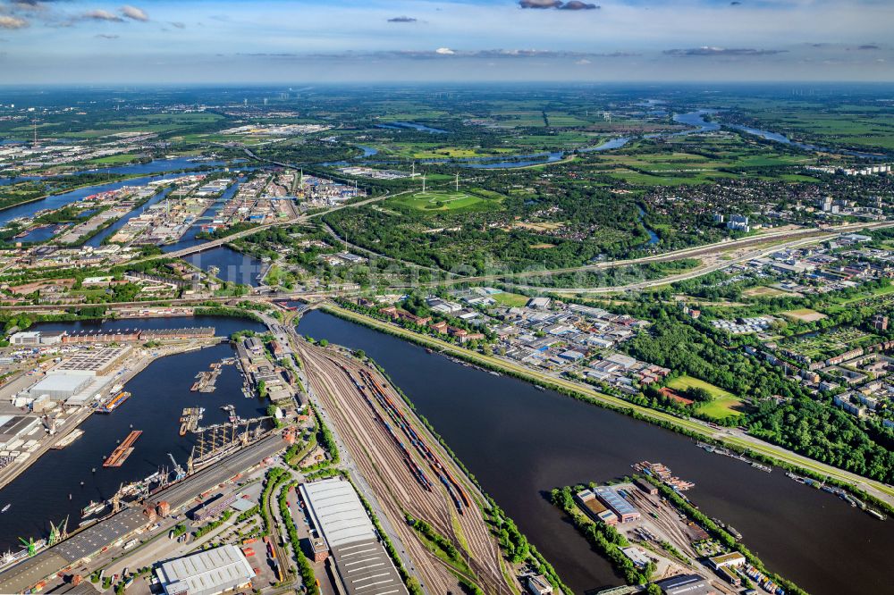 Luftaufnahme Hamburg - Gewerbegebiet in Wilhelmsburg Stenzelring in Hamburg, Deutschland