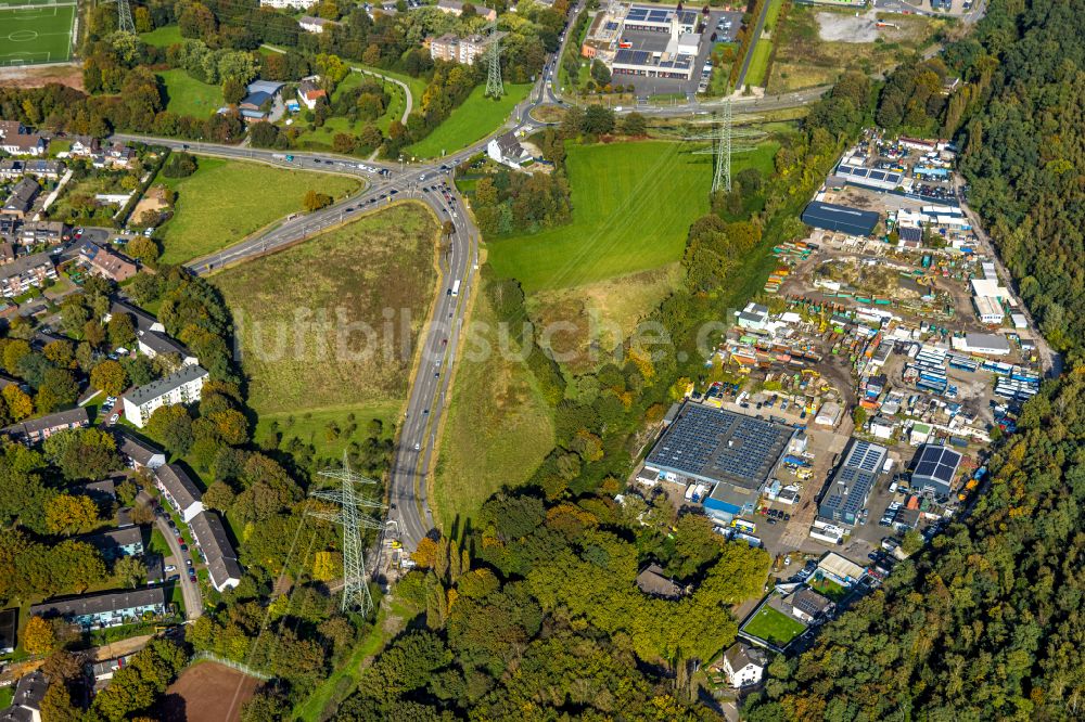 Luftbild Dinslaken - Gewerbegebiet Ziegeleiweg im Ortsteil Oberlohberg in Dinslaken im Bundesland Nordrhein-Westfalen, Deutschland