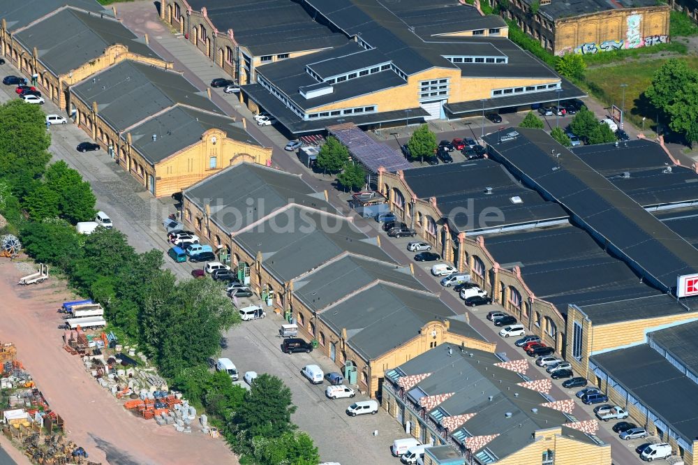 Magdeburg von oben - Gewerbegebiet Zur Viehbörse in Magdeburg im Bundesland Sachsen-Anhalt, Deutschland