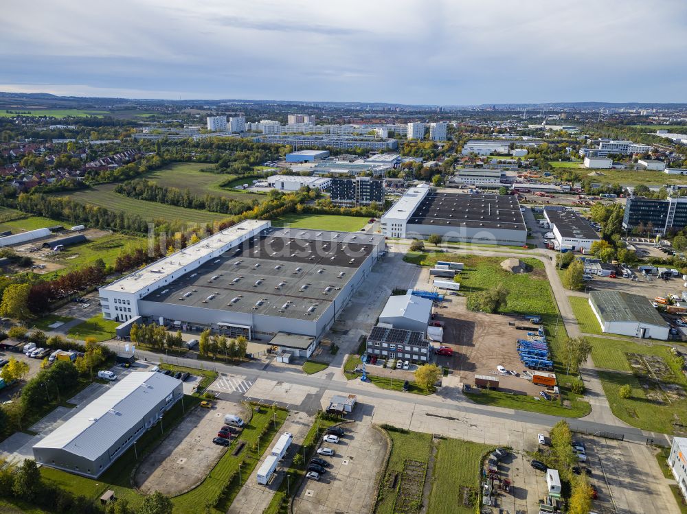 Luftaufnahme Dresden - Gewerbegeiet Niedersedlitz in Dresden im Bundesland Sachsen, Deutschland