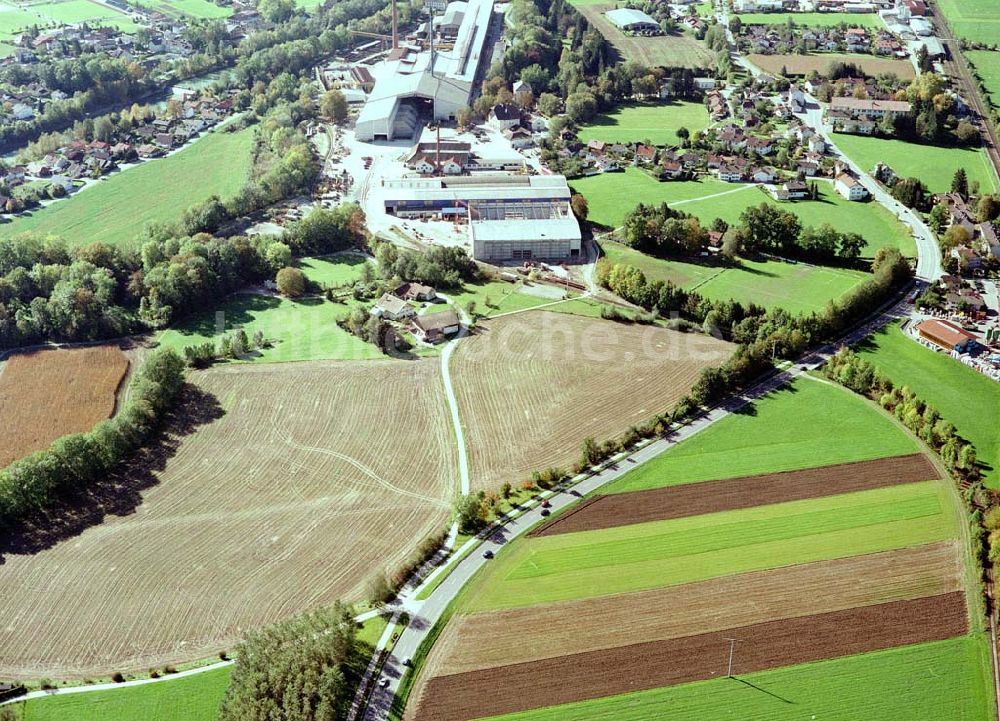 Freilassing / Bayern von oben - Gewerbegrundstück Hammerau C der Unternehmensgruppe MAX AICHER in Freilassing.