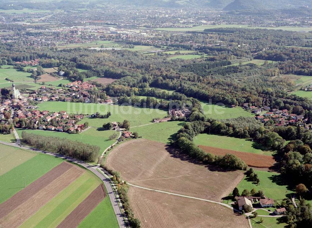 Freilassing / Bayern aus der Vogelperspektive: Gewerbegrundstück Hammerau C der Unternehmensgruppe MAX AICHER in Freilassing.