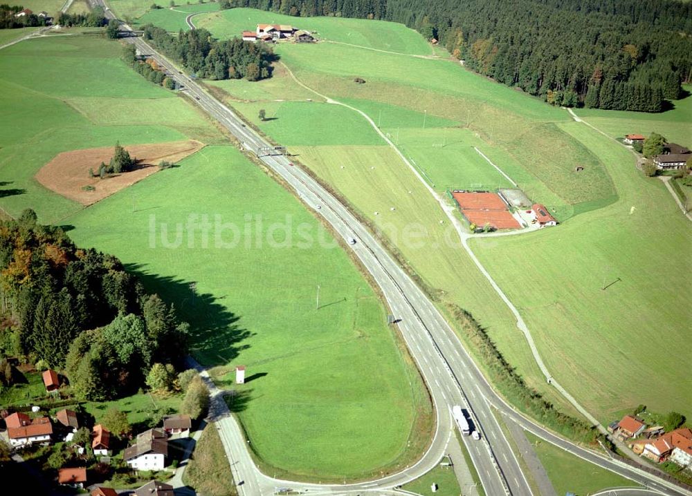 Neukirchen / Bayern von oben - Gewerbegrundstück Neukirchen der Unternehmensgruppe MAX AICHER an der Autobahn nach Salzburg westl. von Freilassing.