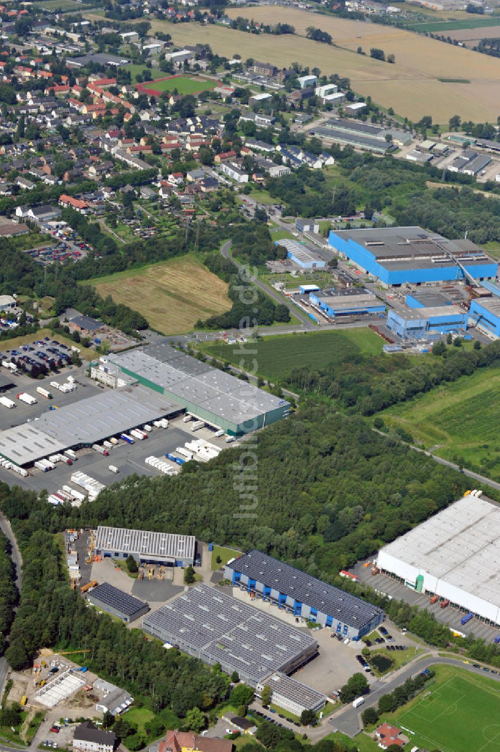 Unna von oben - Gewerbehof im Industriegebiet Nord in Unna / Nordrhein-Westfalen