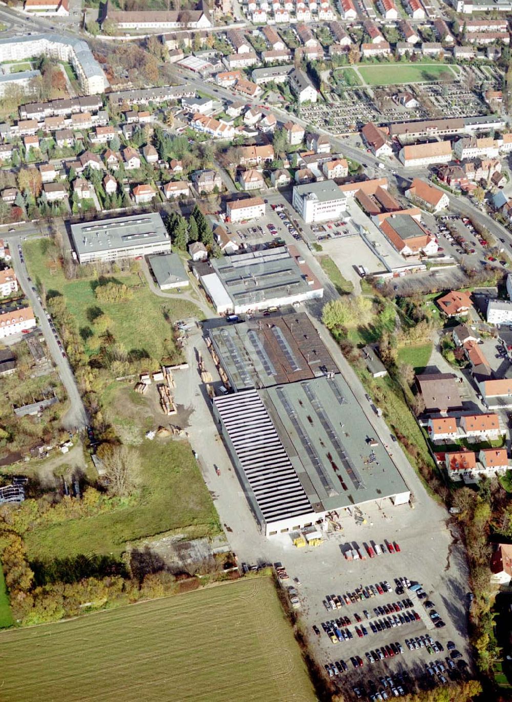 Luftbild Augsburg - Gewerbeobjekt der MÜBAU an der Ulmerstraße 249 - 255 in 86391 Stadtbergen / Augsburg.