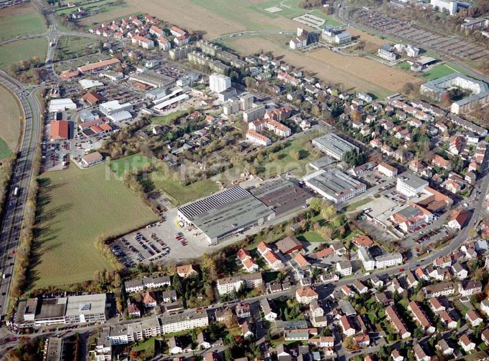 Augsburg aus der Vogelperspektive: Gewerbeobjekt der MÜBAU an der Ulmerstraße 249 - 255 in 86391 Stadtbergen / Augsburg.