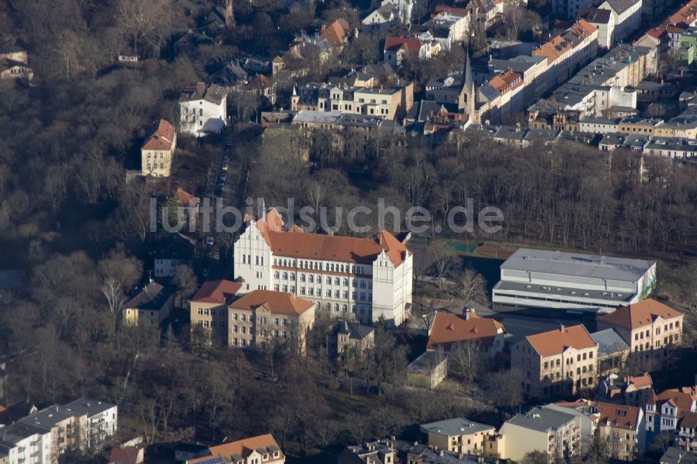 Luftaufnahme Halle an der Saale - Giebichenstein - Gymnasium Thomas Müntzer in Halle / Saale im Bundesland Sachsen-Anhalt