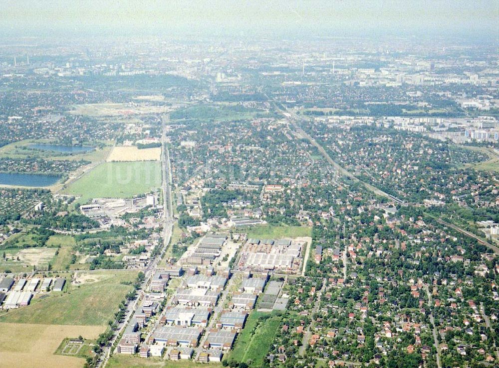 Luftaufnahme Berlin - Mahlsdorf - GIP-Gewerbegebiet in Berlin-Mahlsdorf an der B1.