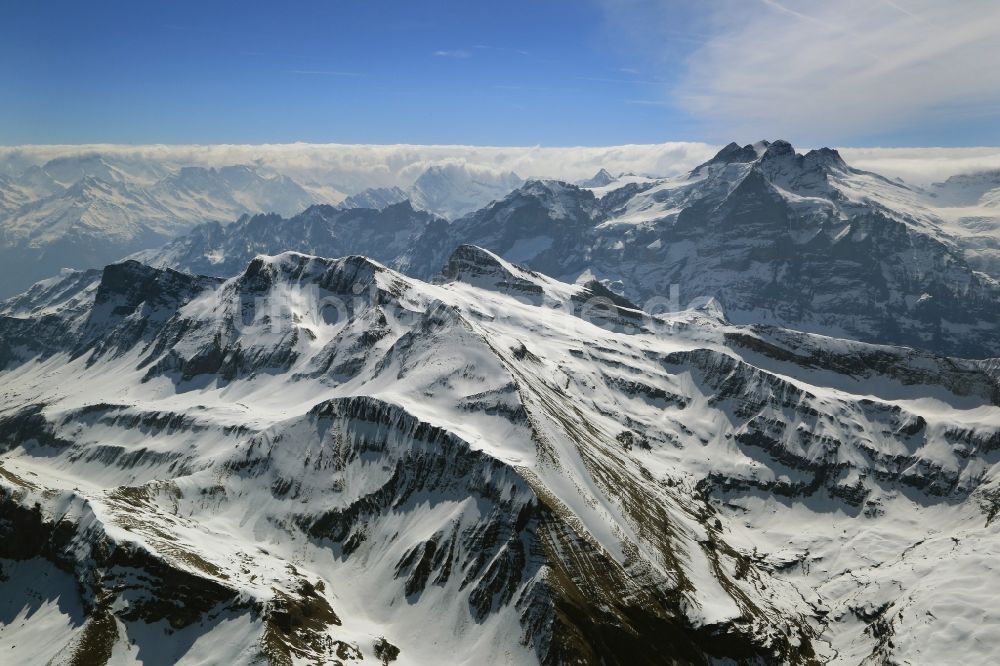 Luftbild Brienz - Gipfel, Felsen- und Berglandschaft vom Bereich Axalp und Wetterhorn bei Brienz in den Schweizer Alpen, Schweiz