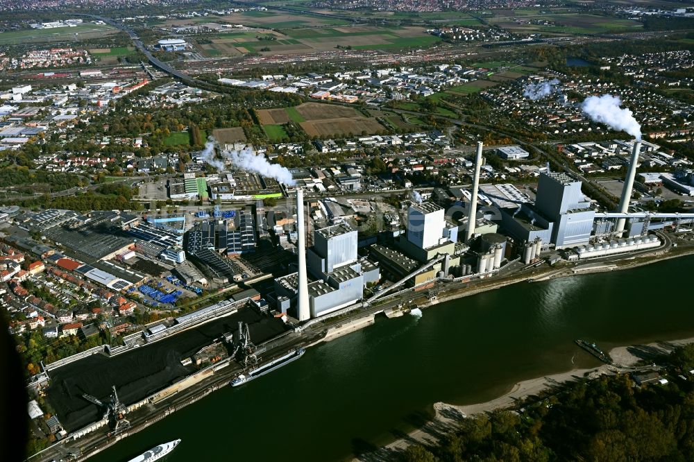 Luftbild Mannheim - GKN Großkraftwerk Mannheim AG am Rhein bei Neckarau in Mannheim im Bundesland Baden-Württemberg, Deutschland