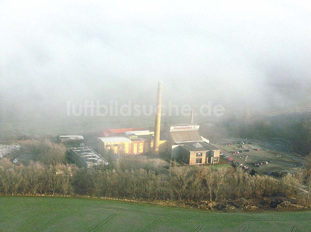 Derenburg von oben - Glasmanufaktur Derenburg an einer Schlechtwetterfront